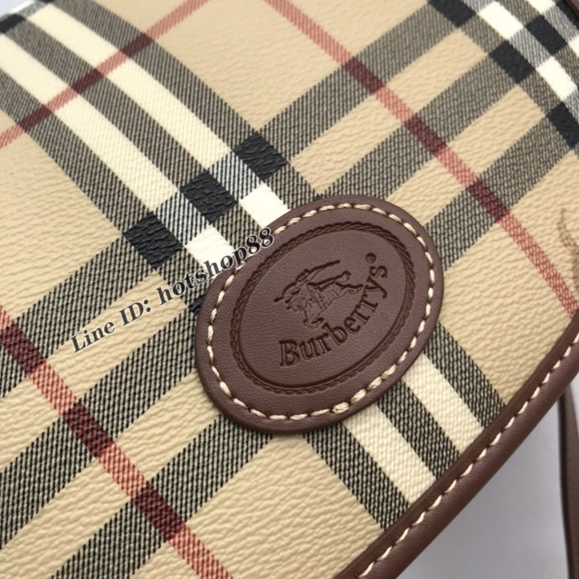 Burberry專櫃新款中古vintage系列新款單肩斜挎馬鞍包 巴寶莉單肩斜挎女包 yxb1028